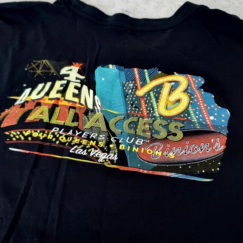 New Binion's & 4 Queens Las Vegas Nevada  Black T-shirt Large Sin City